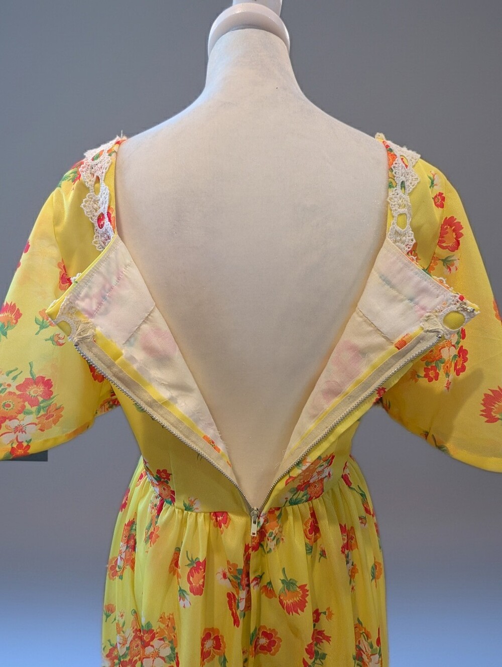Vintage 1970s Yellow Prairie Dress - Picture 4 of 4